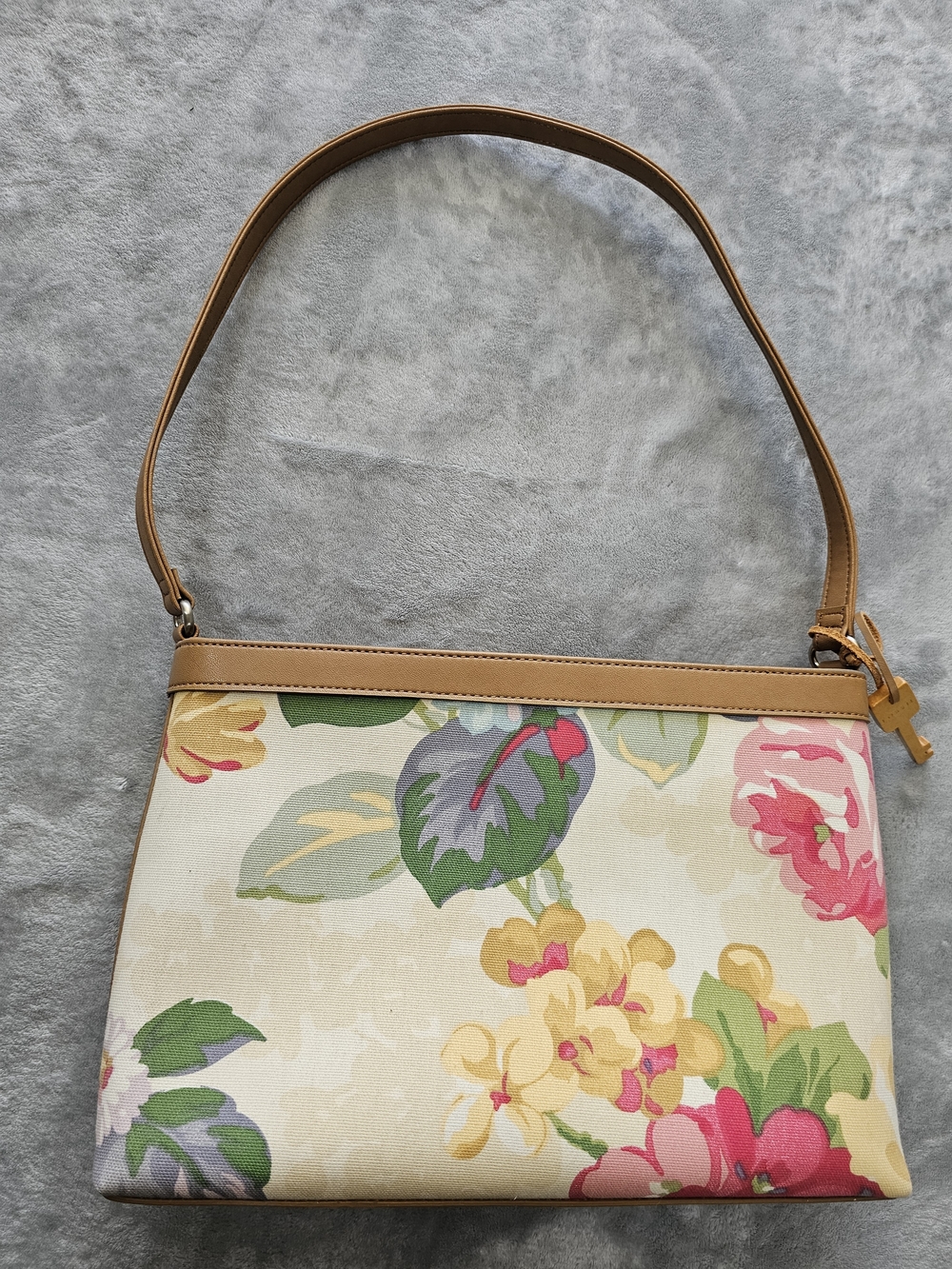Fossil Purse‎ Handbag Floral Flowers Leather Shoulder Bag